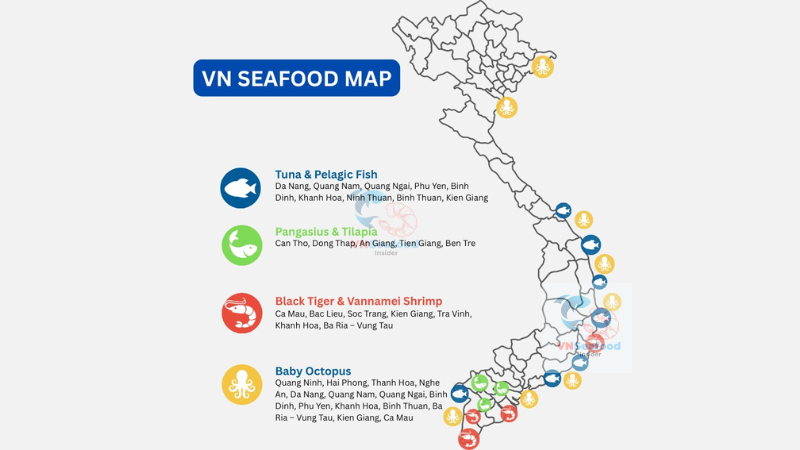 vietnam seafood processing map